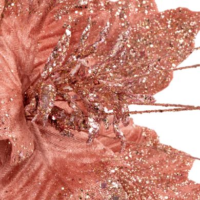 Цветок декоративный Novogod'ko Пуансеттия, розовое золото, 30 см
