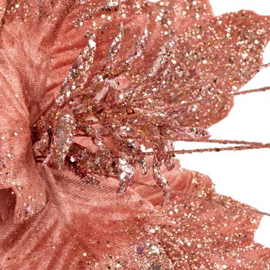 Квітка декоративна Novogod'ko Пуансетія, рожеве золото, 30 см