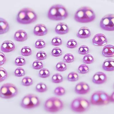 Жемчужины SANTI самоклеющиеся светло-лиловые, радужные, 50 шт