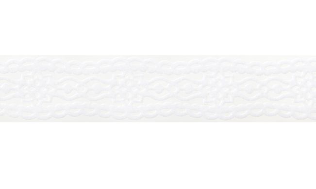 Стрічка фігурна самоклеюча "Мереживо", оксамитова, біла, 1,5 м