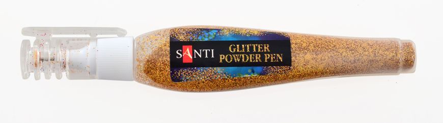 Ручка Santi з розсипним гліттером, золотий, 10г