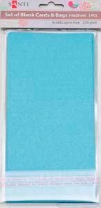 Набор голубых перламутровых заготовок для открыток, 10см*20см, 250г/м2, 5шт.