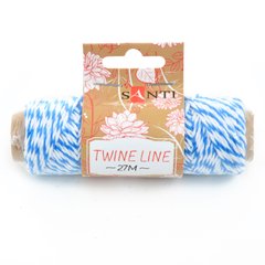 Шнур двухцветный декоративный, цвет бело-голубой, 27 м.