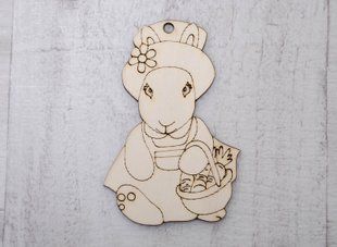 Фигура из фанеры 0.4 "Зайчик с корзинкой"