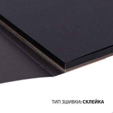Скетчбук SANTI для графики с черной бумагой 21х21см 25 л. склейка 150г/м2