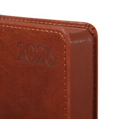 Щоденник А5 Leo Planner датований 2026 "Case", інтегральний, коричневий, 368 сторінок