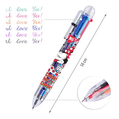 Ручка шариковая YES "Minnie Mouse", 1,0 мм, 6 цветов