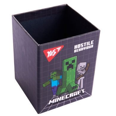 Стакан для письмового приладдя Yes Minecraft картон, сірий