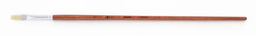 Кисть худож. щетина "Santi Studio", длинная ручка, плоская, №5.
