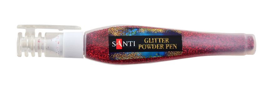 Ручка Santi с рассыпным глиттером, красный, 10г.
