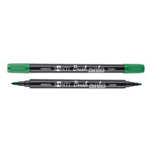 Маркер акварельний SANTI Brush Marker SWB-22 темно-зелений двосторонній