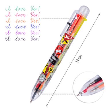 Ручка шариковая YES "Smiley", 1,0 мм, 6 цветов