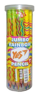 Олівець YES Jumbo "Rainbow" з шестиколірним грифелем, трикутний