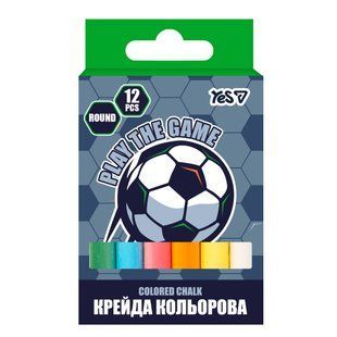 Крейда кольорова Yes Football 12 шт, кругла