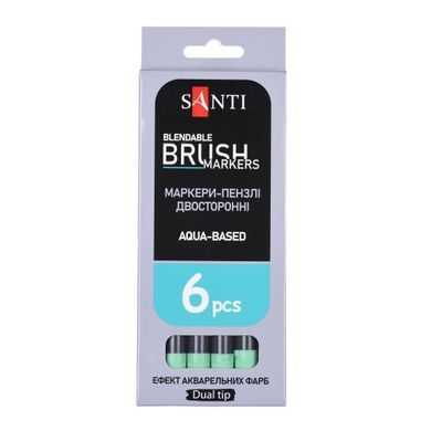 Маркер акварельный SANTI Brush Marker SWB-23 зеленый двусторонний